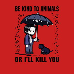 Свитшот хлопковый мужской Be kind to animals or I'll kil, цвет: красный — фото 2