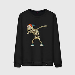 Свитшот хлопковый мужской Dab Skeleton, цвет: черный