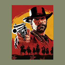 Свитшот хлопковый мужской Red dead redemption 2, цвет: авокадо — фото 2