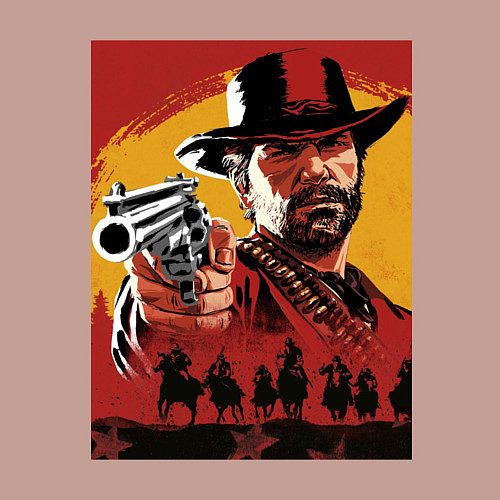 Мужской свитшот Red dead redemption 2 / Пыльно-розовый – фото 3