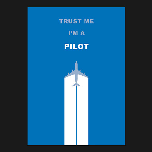 Мужской свитшот Trust me i'm a pilot / Черный – фото 3