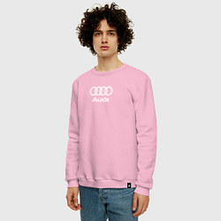 Свитшот хлопковый мужской Audi Ауди, цвет: светло-розовый — фото 2