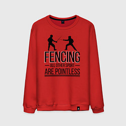 Свитшот хлопковый мужской Fencing, цвет: красный
