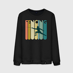 Свитшот хлопковый мужской Fencing, цвет: черный