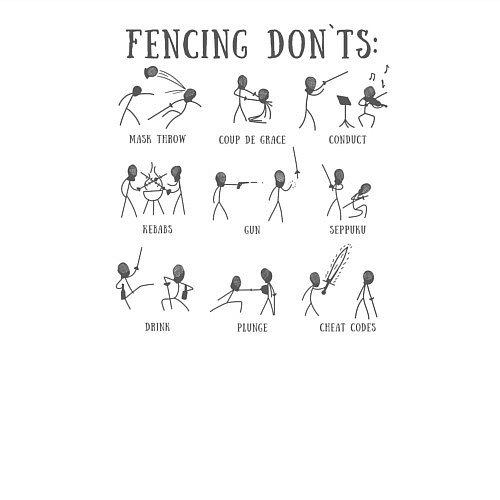 Мужской свитшот Fencing donts / Белый – фото 3