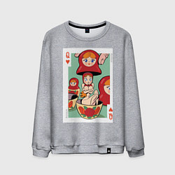Свитшот хлопковый мужской Матрешка, цвет: меланж