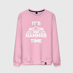 Свитшот хлопковый мужской It's hammer time, цвет: светло-розовый
