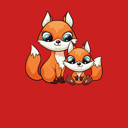 Свитшот хлопковый мужской Милые лисята, цвет: красный — фото 2