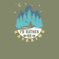 Свитшот хлопковый мужской I'd rather be kayaking, цвет: авокадо — фото 2