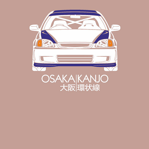 Мужской свитшот Honda Civic EK, Osaka Kanjo / Пыльно-розовый – фото 3