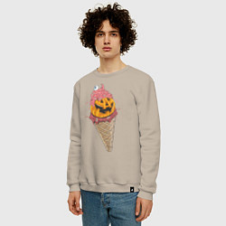 Свитшот хлопковый мужской Pumpkin IceCream, цвет: миндальный — фото 2