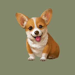 Свитшот хлопковый мужской Корги, цвет: авокадо — фото 2