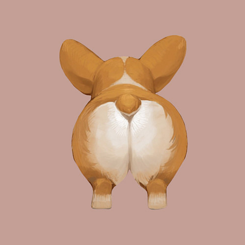 Мужской свитшот Корги / Пыльно-розовый – фото 3