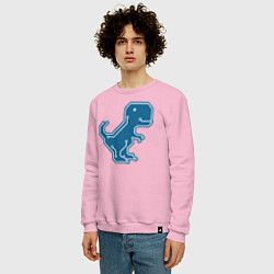 Свитшот хлопковый мужской Cyber Dino, цвет: светло-розовый — фото 2