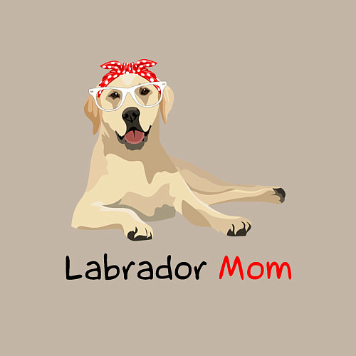 Мужской свитшот Labrador Mom / Миндальный – фото 3