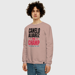 Свитшот хлопковый мужской Canelo Alvarez, цвет: пыльно-розовый — фото 2