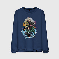 Свитшот хлопковый мужской KIMETSU NO YAIBA, цвет: тёмно-синий