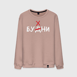 Свитшот хлопковый мужской Будни бухни, цвет: пыльно-розовый