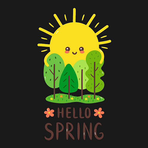 Мужской свитшот Hello Spring / Черный – фото 3