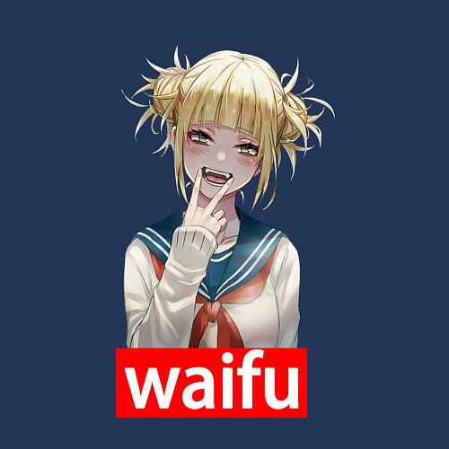 Мужской свитшот Waifu / Тёмно-синий – фото 3