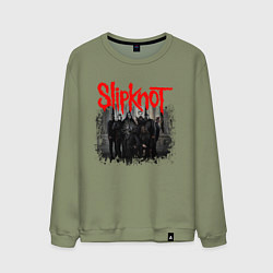 Свитшот хлопковый мужской SLIPKNOT, цвет: авокадо