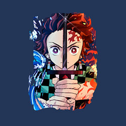 Свитшот хлопковый мужской KIMETSU NO YAIBA, цвет: тёмно-синий — фото 2