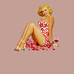 Свитшот хлопковый мужской Retro PinUp Girl, цвет: пыльно-розовый — фото 2