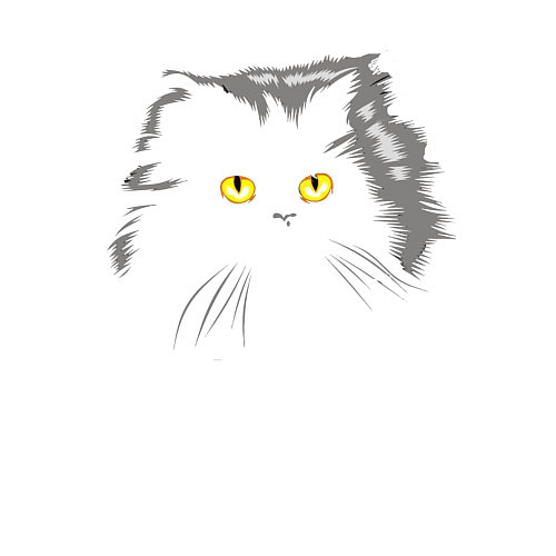 Мужской свитшот Грозовой, кошак пушистый / Белый – фото 3