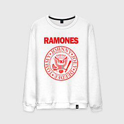 Свитшот хлопковый мужской RAMONES, цвет: белый