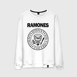 Свитшот хлопковый мужской RAMONES, цвет: белый