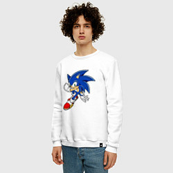 Свитшот хлопковый мужской Sonic, цвет: белый — фото 2