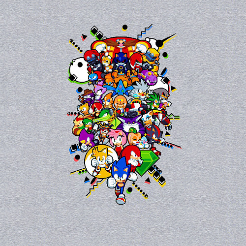 Мужской свитшот Sonic Pixel Friends / Меланж – фото 3