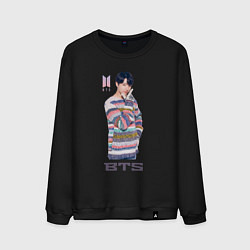 Свитшот хлопковый мужской BTS, цвет: черный