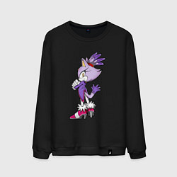 Свитшот хлопковый мужской SONIC Кошка Блейз, цвет: черный
