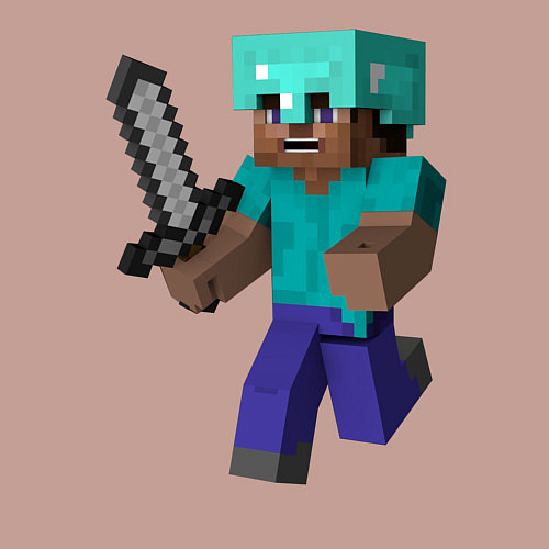 Мужской свитшот Майнкрафт / Пыльно-розовый – фото 3