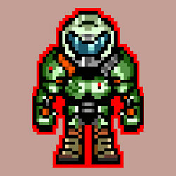 Свитшот хлопковый мужской DOOM Eternal 8bit, цвет: пыльно-розовый — фото 2