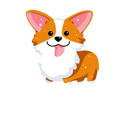 Мужской свитшот Милый корги / Белый – фото 3