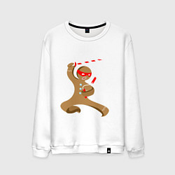 Свитшот хлопковый мужской Пряничный ниндзя, цвет: белый