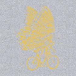 Свитшот хлопковый мужской Бабочка на велосипеде, цвет: меланж — фото 2