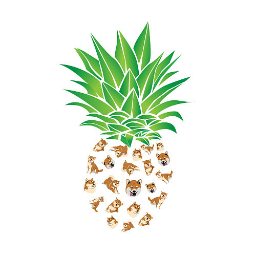 Мужской свитшот Ананас из собак Акита / Белый – фото 3