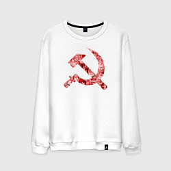 Свитшот хлопковый мужской Ахегао СССР, цвет: белый