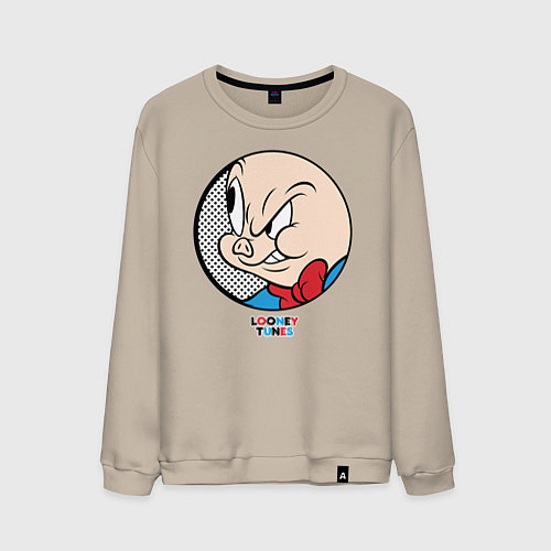 Мужской свитшот Porky Pig / Миндальный – фото 1