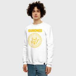 Свитшот хлопковый мужской RAMONES, цвет: белый — фото 2