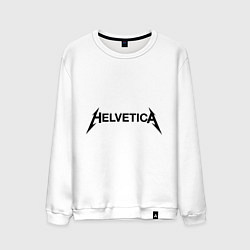 Свитшот хлопковый мужской Helvetica Metallica, цвет: белый