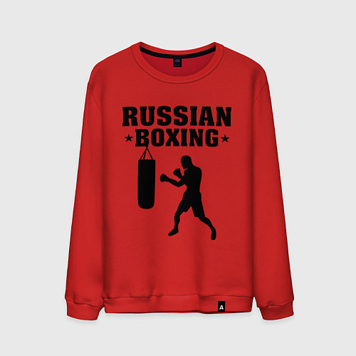 Мужской свитшот Russian Boxing / Красный – фото 1