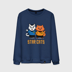 Свитшот хлопковый мужской Star Cats, цвет: тёмно-синий