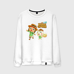 Свитшот хлопковый мужской Animal Crossing, цвет: белый