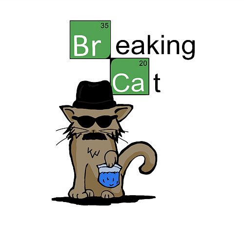 Мужской свитшот Breaking Cat / Белый – фото 3