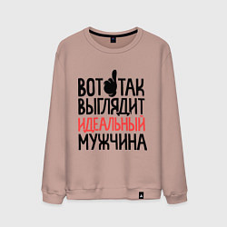 Свитшот хлопковый мужской Вот так выглядит идеальный мужчина, цвет: пыльно-розовый