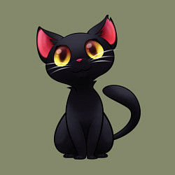 Свитшот хлопковый мужской Черный котенок, цвет: авокадо — фото 2